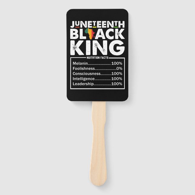 Abanico Datos nutricionales del rey negro de Juneteenth Me (Anverso)