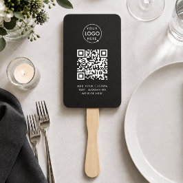 Abanico de Mano | Código QR Personalizado Logotipo