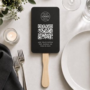 Abanico de Mano Código QR Personalizado Logotipo
