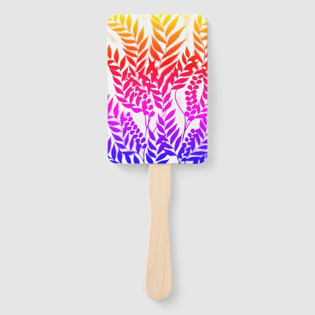 Abanico de mano con diseño floral (Anverso)