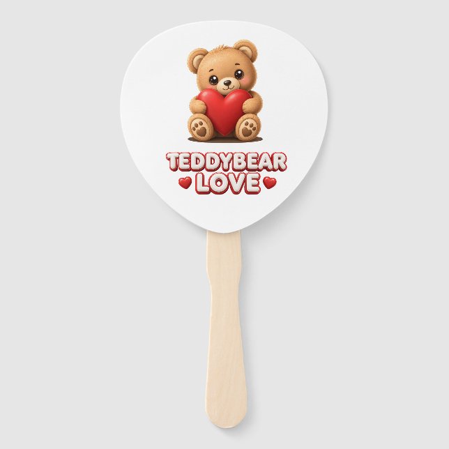 Abanico de mano de amor de osito de peluche (Anverso)