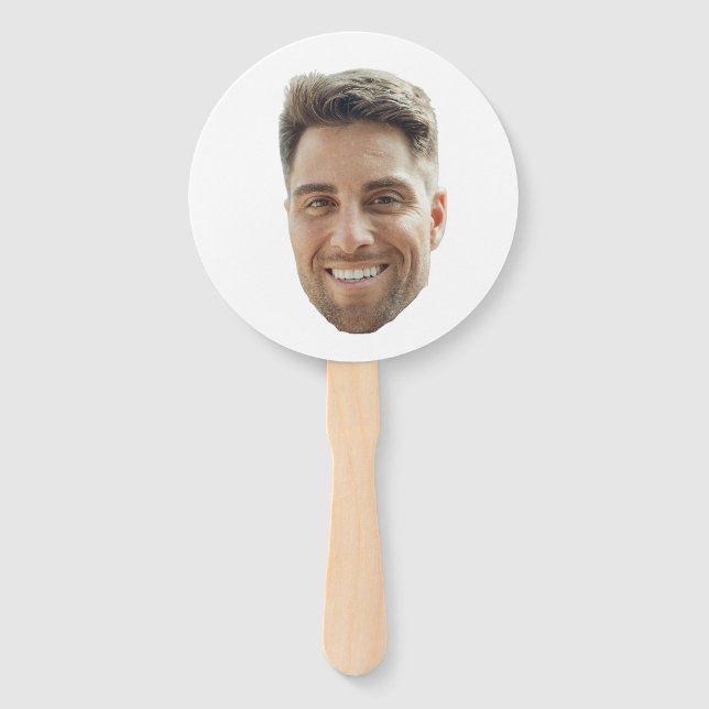 Abanico de mano de cara personalizada para despedi (Anverso)