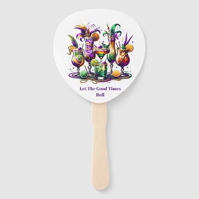 Abanico de mano de Mardi Gras (Anverso)