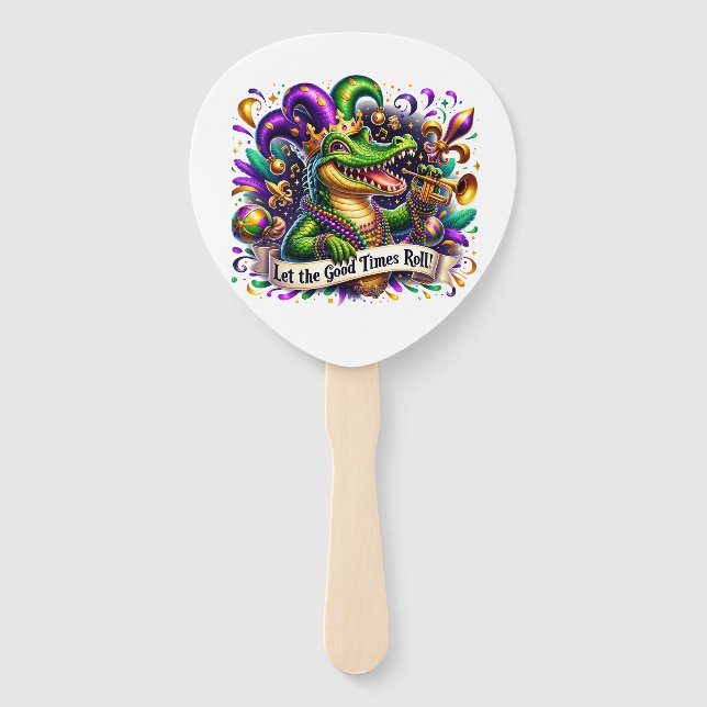 Abanico de mano de Mardi Gras (Anverso)