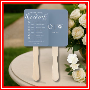 Abanico de Mano de Programa de Boda Orden de Event