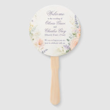 Abanico de mano para boda de jardín de primavera