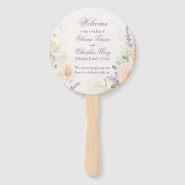 Abanico de mano para boda de jardín de primavera