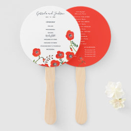 Abanico de mano para boda de primavera con amapola