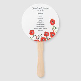 Abanico de mano para boda de primavera con amapola