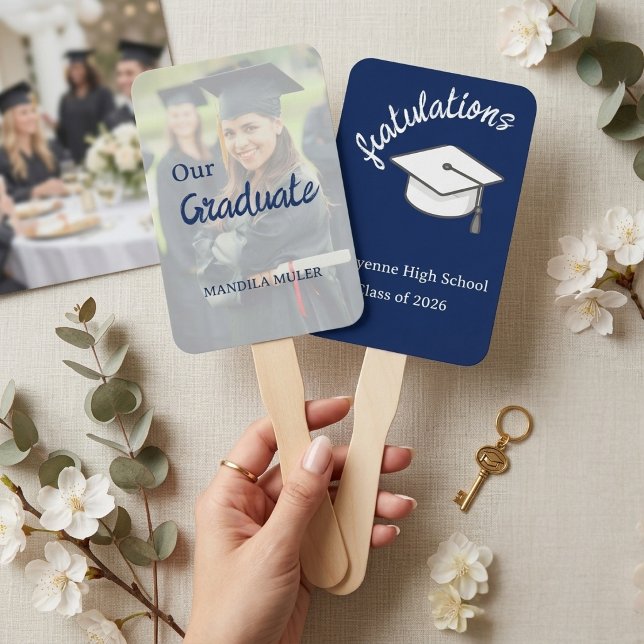 Abanico de mano para fiesta de graduación moderna  (Subido por el creador)