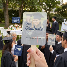 Abanico de mano para fiesta de graduación moderna