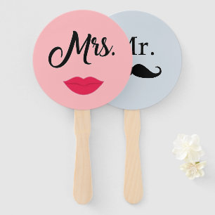 Abanico de mano para juego de boda Sr Sra Novio o