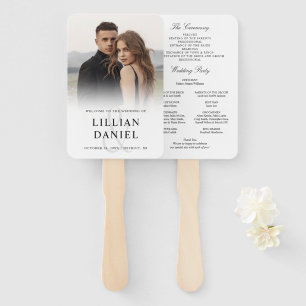 Abanico de mano para programa de boda con foto ele