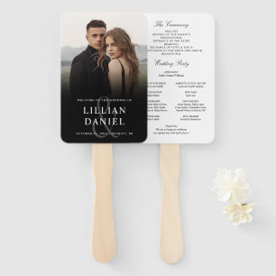 Abanico de mano para programa de boda con foto ele