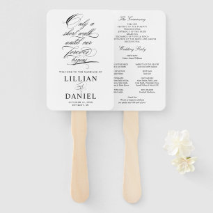 Abanico de mano para programa de boda con letra el