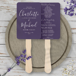 Abanico de mano para programa de boda con letra mo