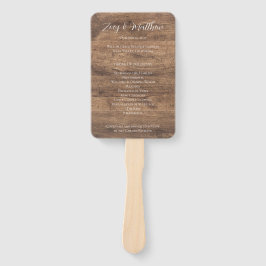 Abanico de mano para programa de boda con vegetaci