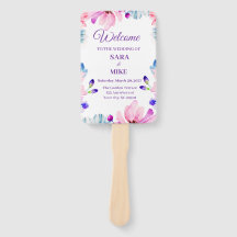 Abanico de mano personalizado con horario de boda 