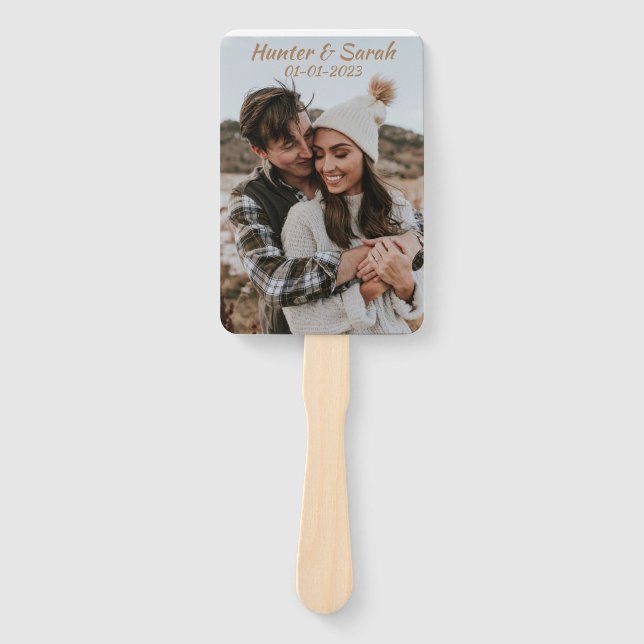 Abanico de mano personalizado para boda o compromi (Anverso)