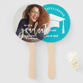 Abanico de mano personalizado para graduado con fo