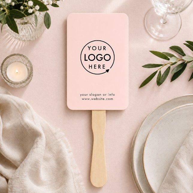 Abanico de Mano | Remos de Evento DIY Rosa con Log (Personalized paddle fans guests can use at ceremonies, galas, conferences, and warm venues)