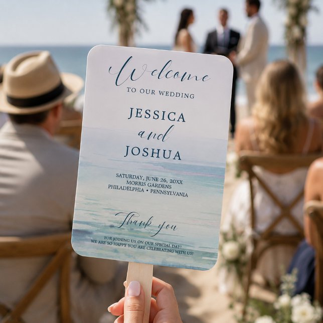 Abanico de Programa de Boda de Playa (Subido por el creador)