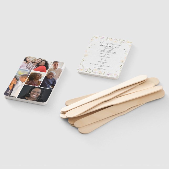 Abanico de programa funerario rectangular – Recuer (No montado)