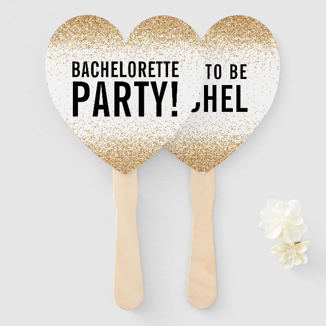 Abanico DECORACIÓN DEL PARTIDO BACHELORETTE purpurina mode (Anverso y reverso)