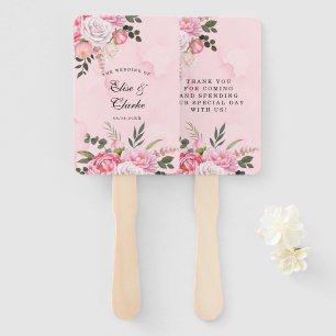 Abanico Delicado Boda de Peony de color blanco rosado de R