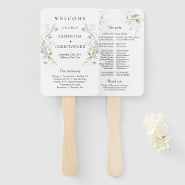 Abanico Delicado programa de marco de flores salvajes azul