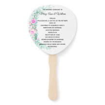 Delicate Pastel Flowers Wedding Program