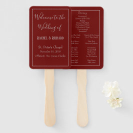 Abanico Delightful Wedding Program Burgundy