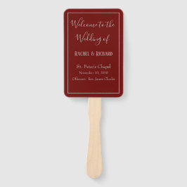 Abanico Delightful Wedding Program Burgundy