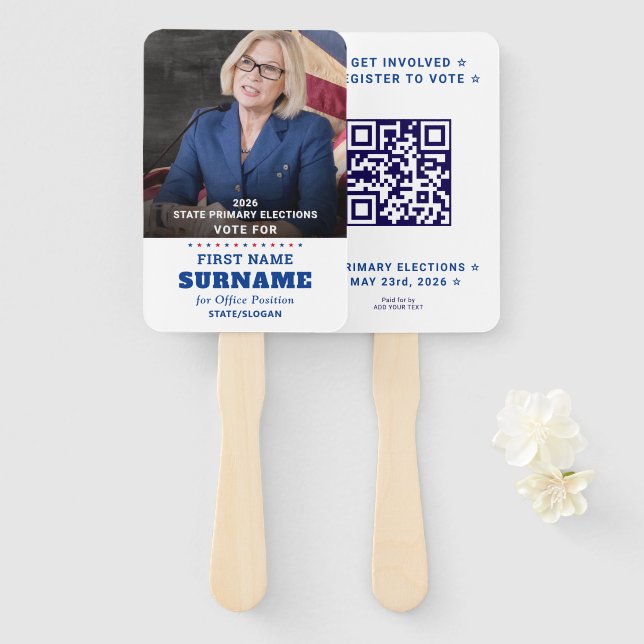 Abanico Democratic Party Campaign Personalized QR & Photo (Anverso y reverso)