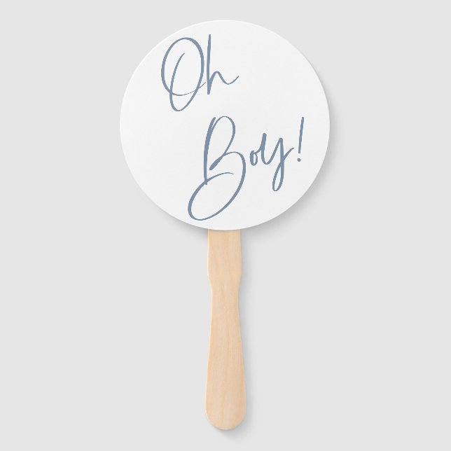 Abanico Denim Blue Boy Baby Shower Personalizado (Anverso)