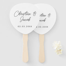 Abanico detalle de boda simple elegante moderno partido nu