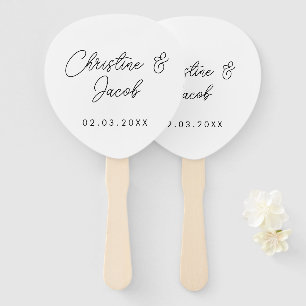 Abanico detalle de boda simple elegante moderno partido nu