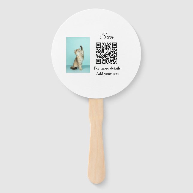 Abanico Detalles simples de nombres de animales Código QR  (Anverso)