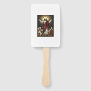 Abanico Dibujo de grabado cristiano Gloria radiante Jesús