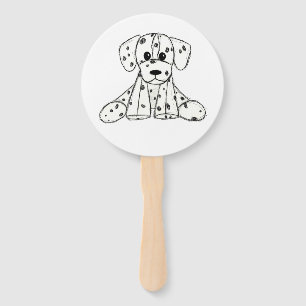 Abanico Dibujo de perro de peluche dálmata contorno simple