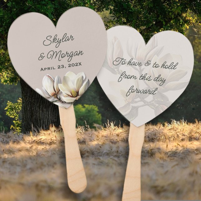 Abanico Dicho de boda flores de magnolia invitados (Subido por el creador)