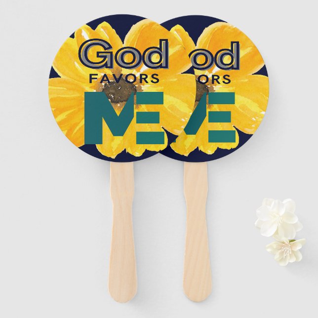 Abanico Dios me favorece (Anverso y reverso)