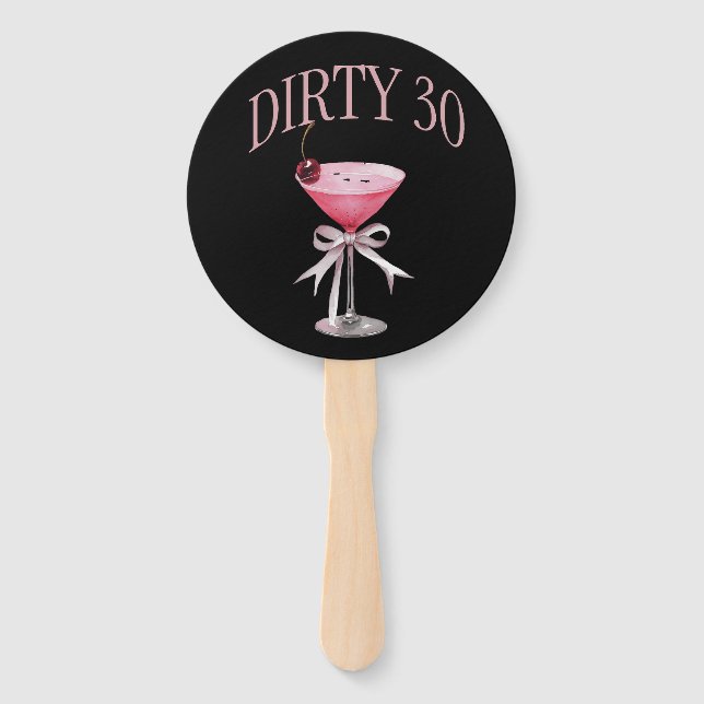 Abanico Dirty 30 Pink Coquette Birthday Party (Anverso)