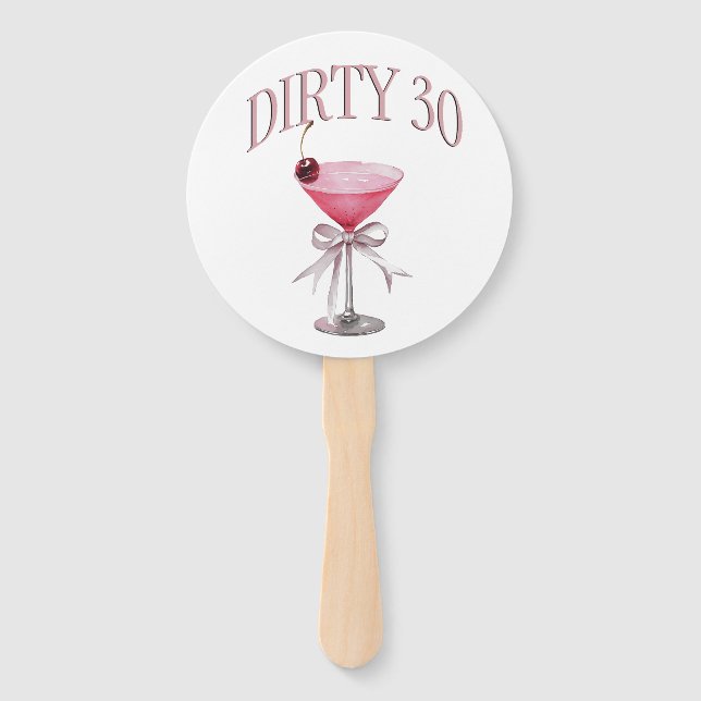 Abanico Dirty 30 Pink Coquette Birthday Party (Anverso)