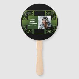 Abanico Diseño celta irlandés verde tradicional