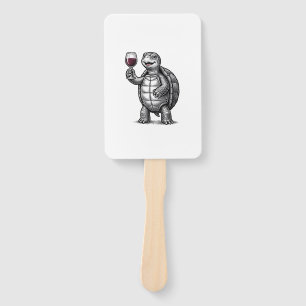 Abanico Diseño de camiseta de tortuga vintage sosteniendo 