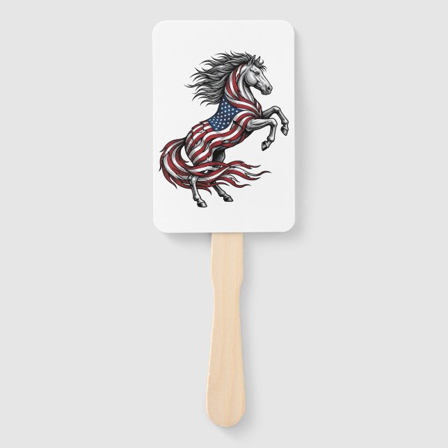 Abanico Diseño de camiseta vectorial de caballo encabritad (Anverso)