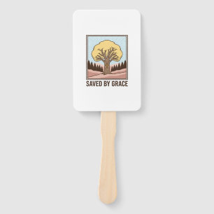 Abanico Diseño de camiseta vintage de árbol cristiano salv