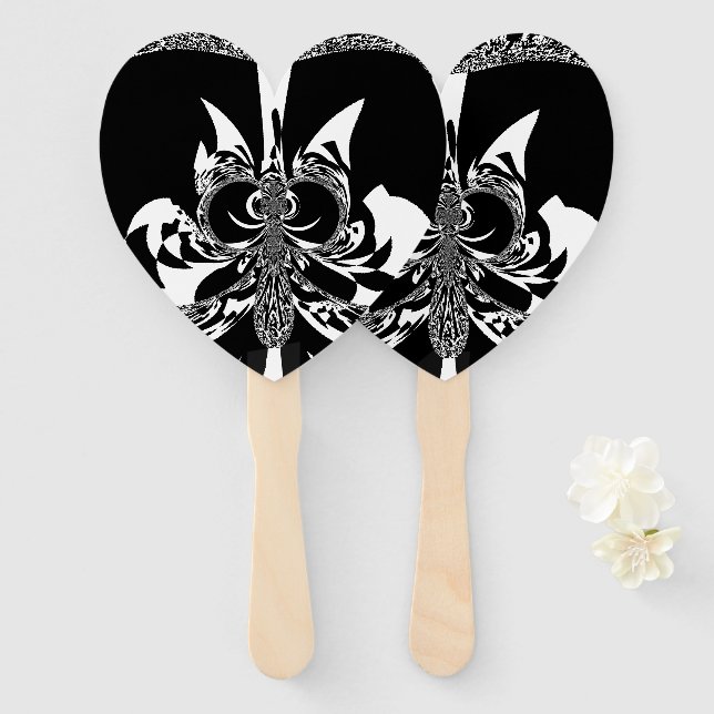 Abanico Diseño de colores de moda tradicional blanco y neg (Anverso y reverso)