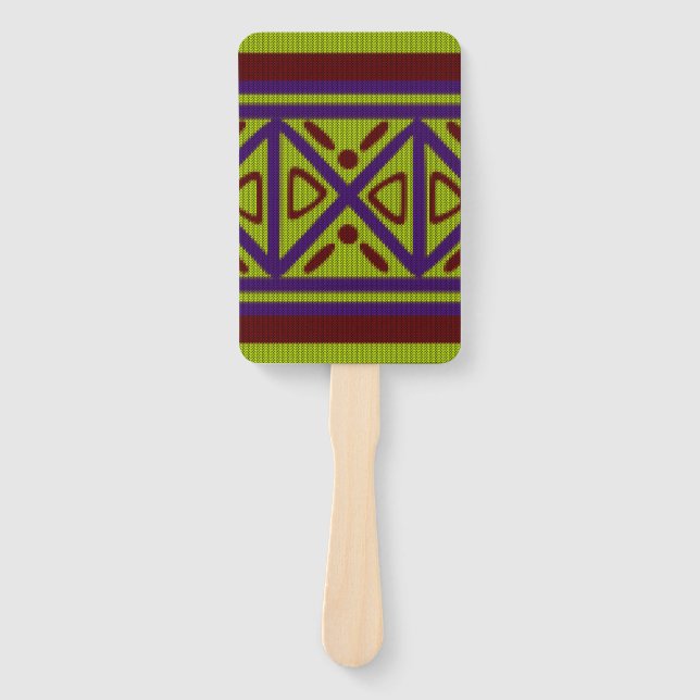 Abanico Diseño de estilo de punto étnico africano (Anverso)